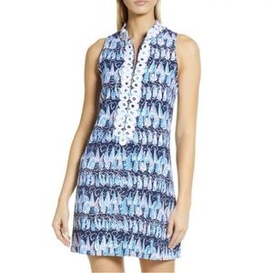 Lilly Pulitzer Jane Shift Dress LowTide Navy Sails And Stripes Navy Size 00